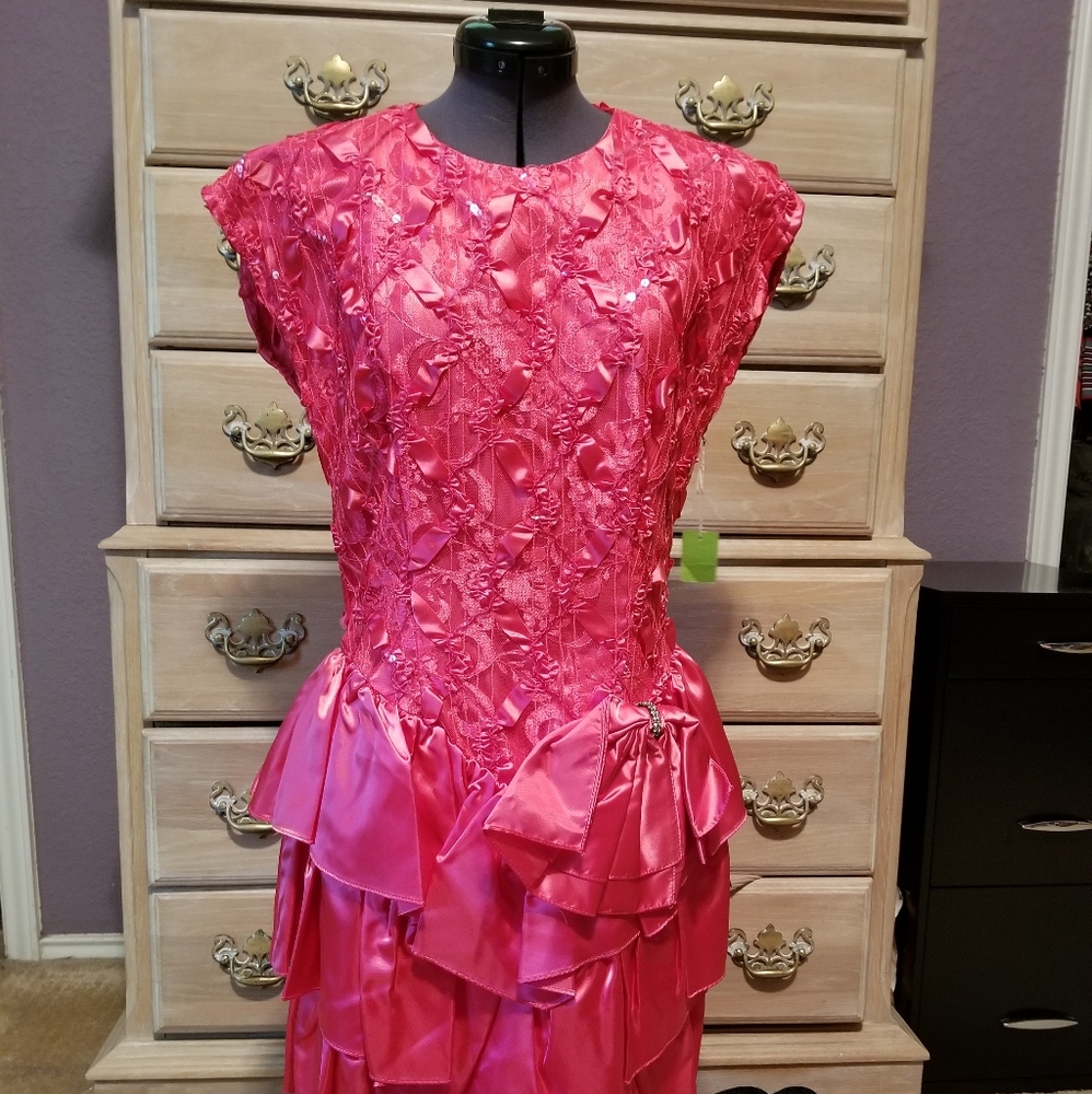 Zum Zum Pink Sequin & Lace Bodice and Ruffled Skirt Size 9-10